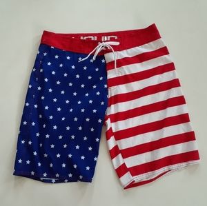 Liquid men's patriotic swimming trunks size S